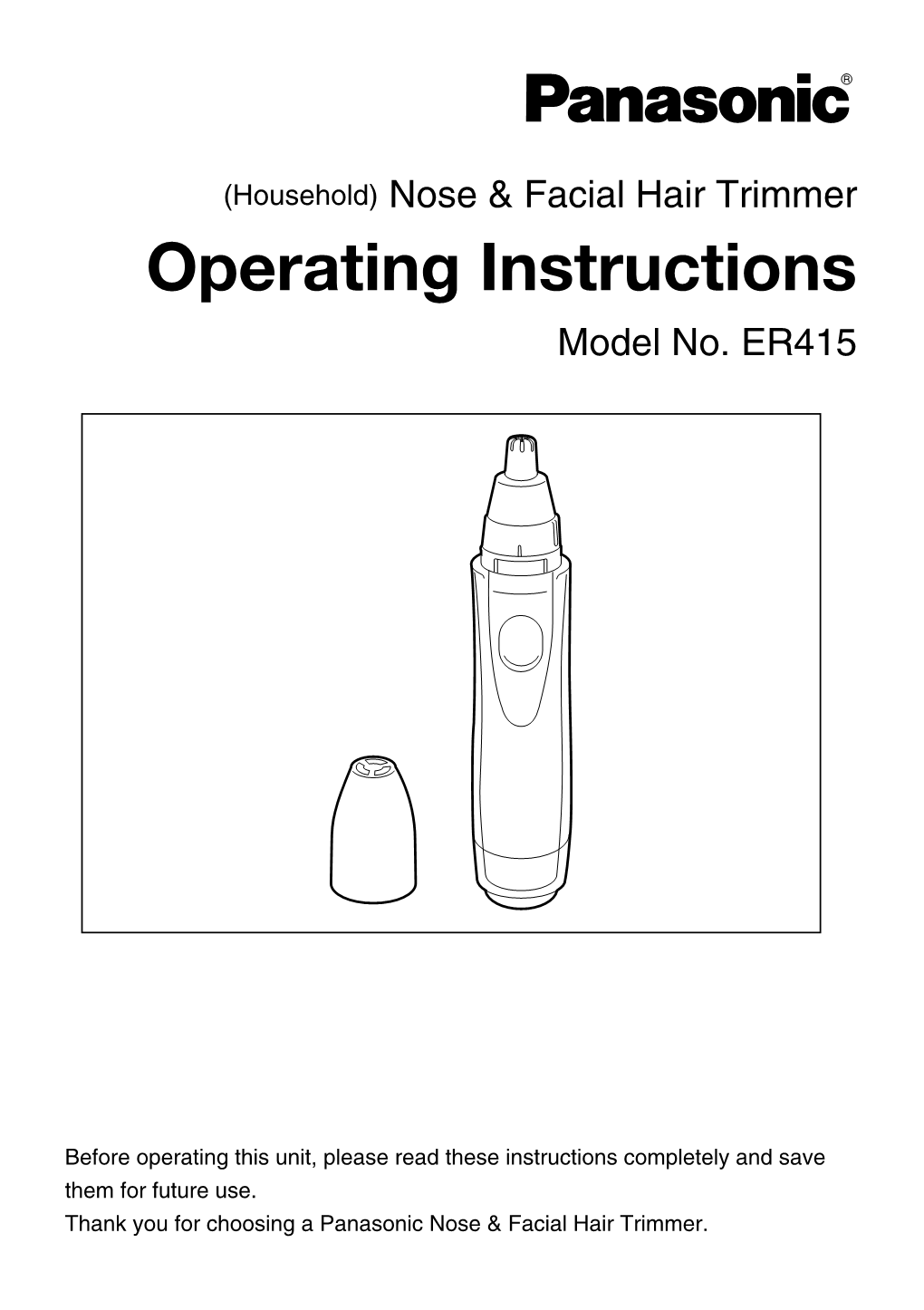 Operating Instructions Model No