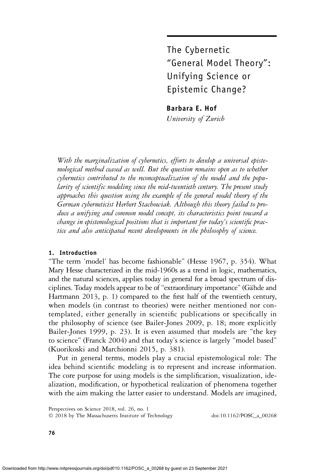 “General Model Theory”: Unifying Science Or Epistemic Change?