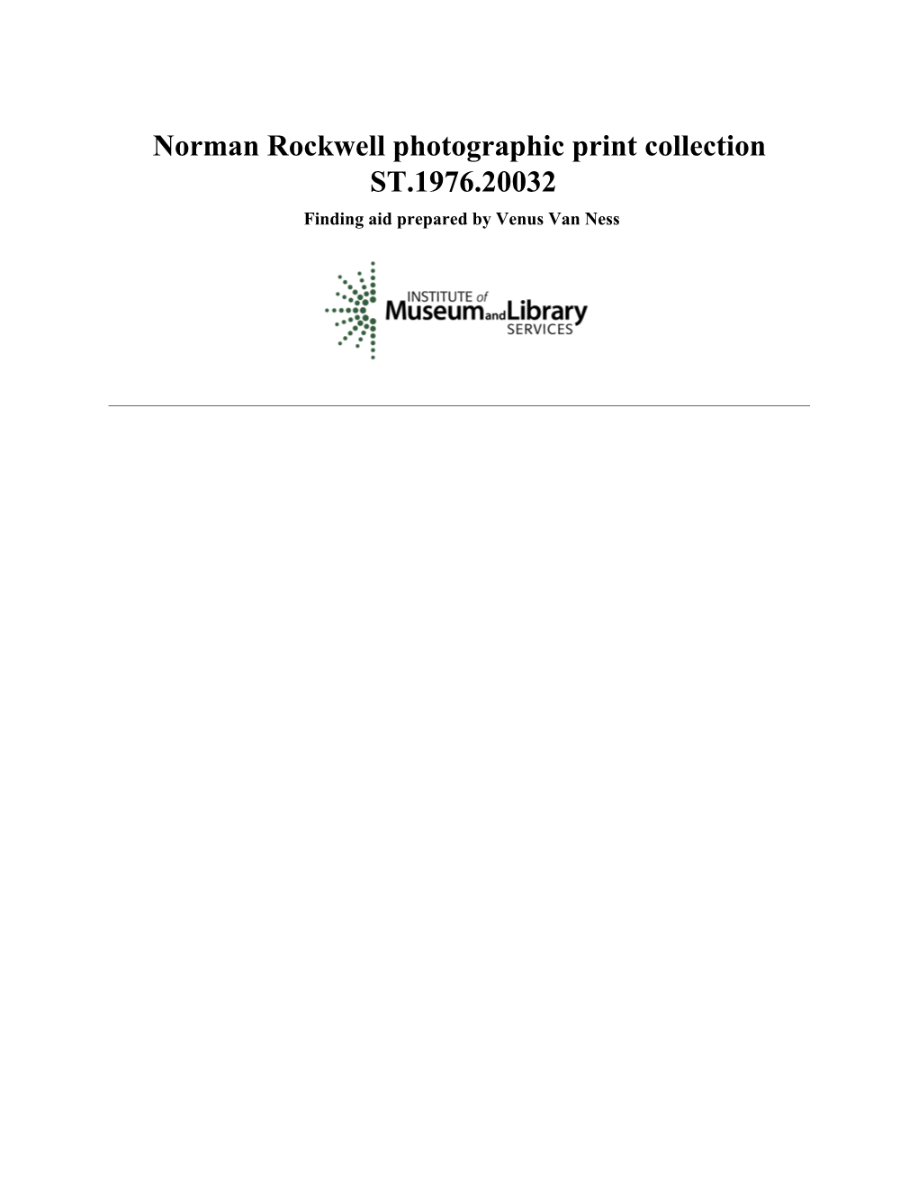 Photographic Print Collection, Norman Rockwell