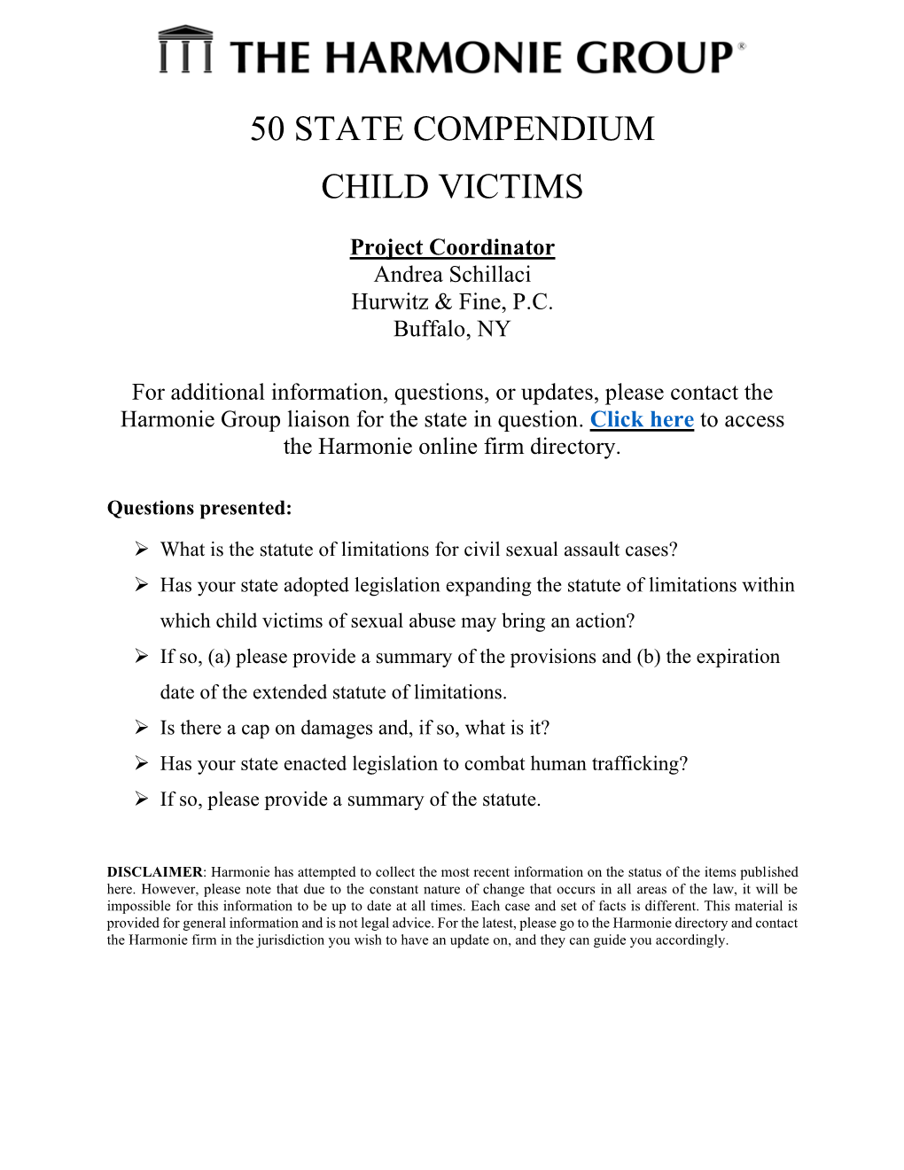 50 State Compendium Child Victims