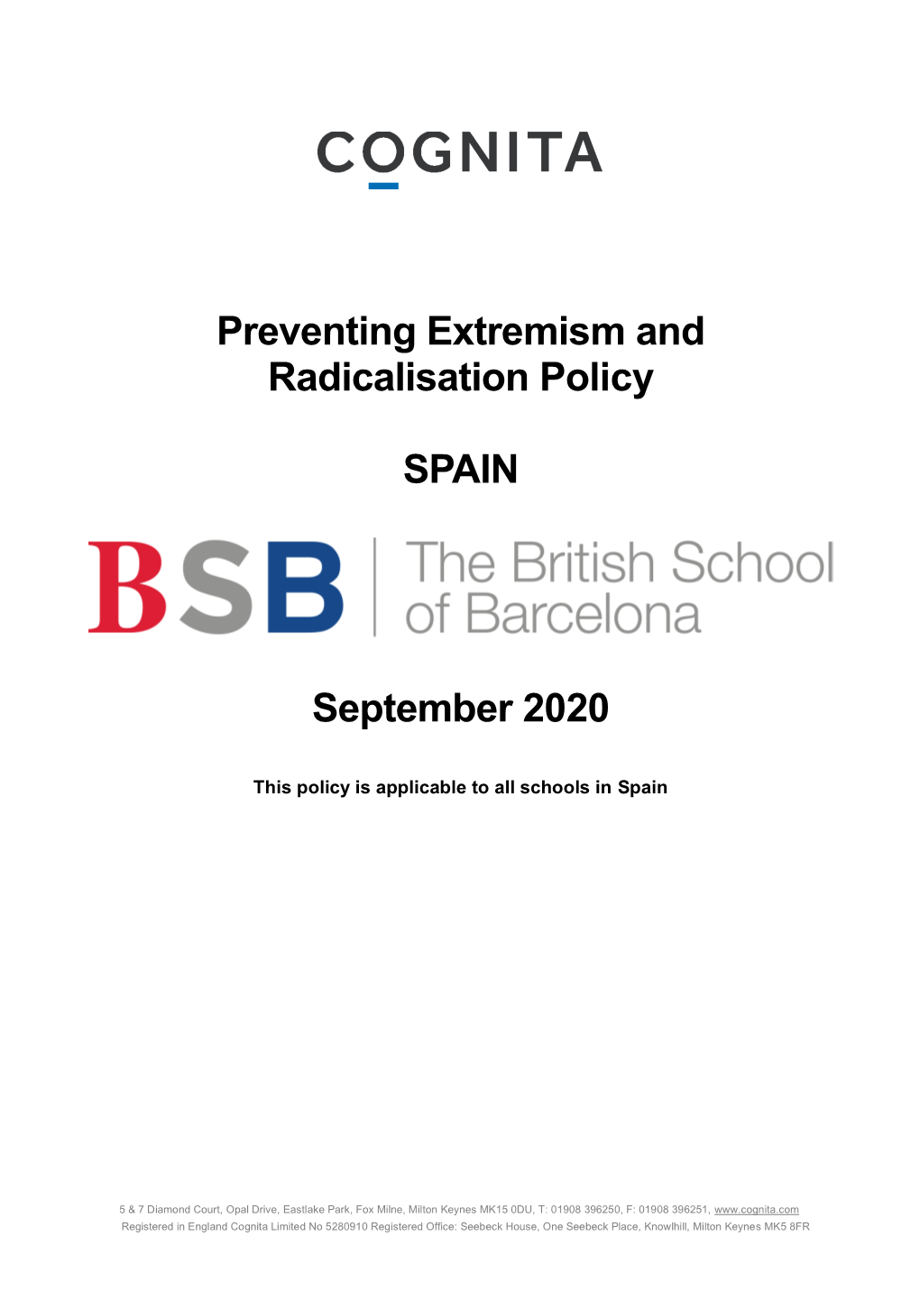 Preventing Radicalisation Policy