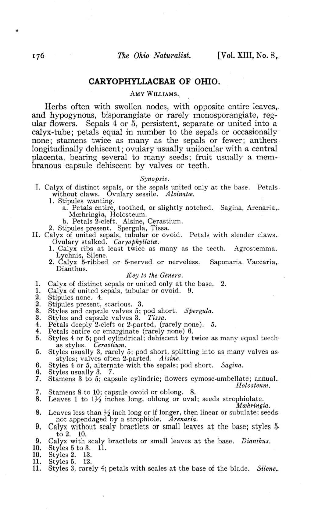 Caryophyllaceae of Ohio