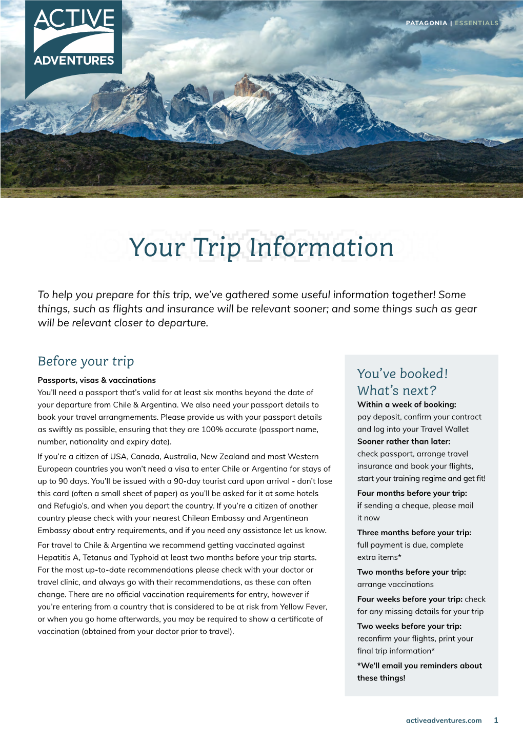 Your Trip Information