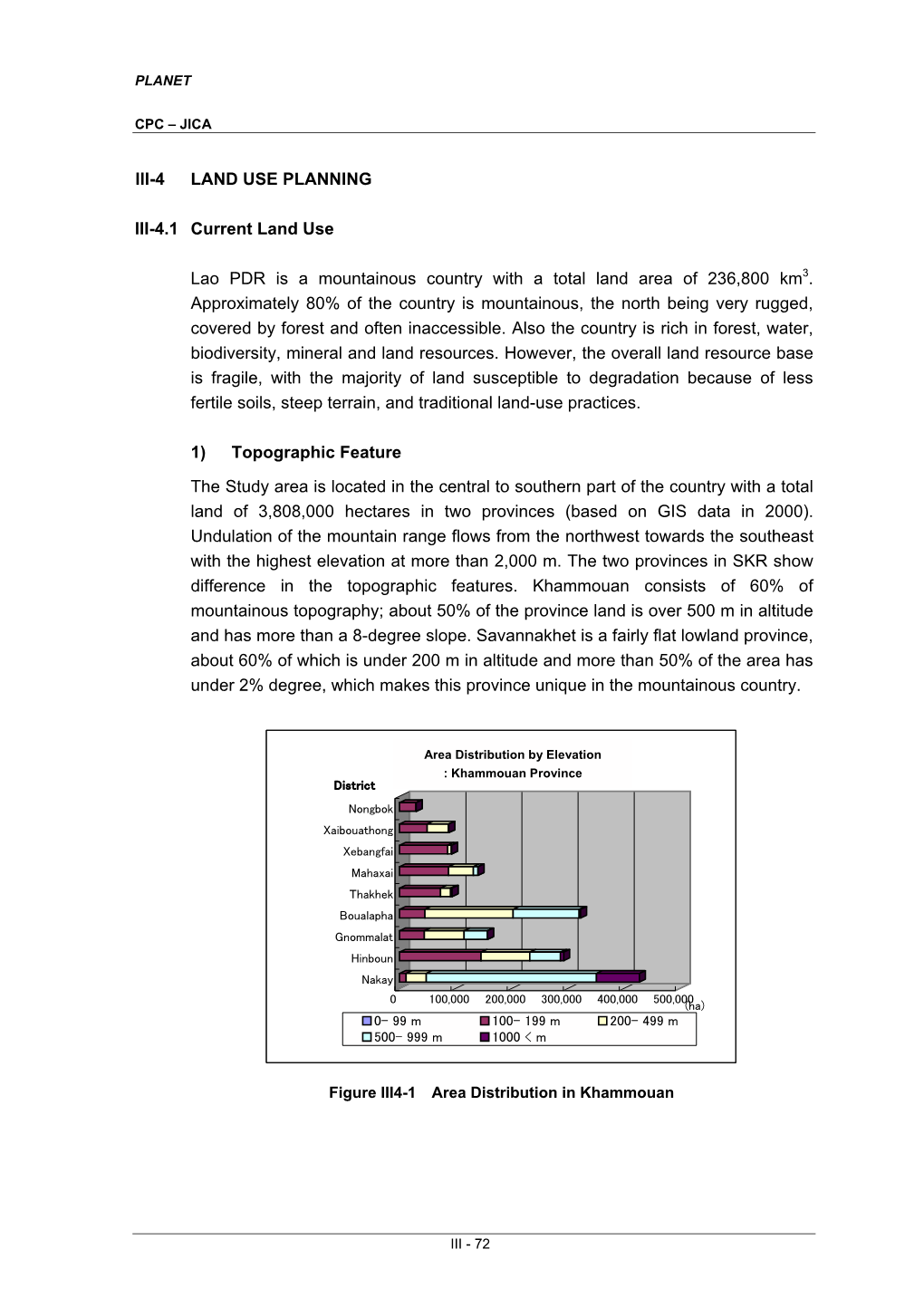 III-4 LAND USE PLANNING III-4.1 Current Land Use Lao PDR Is A