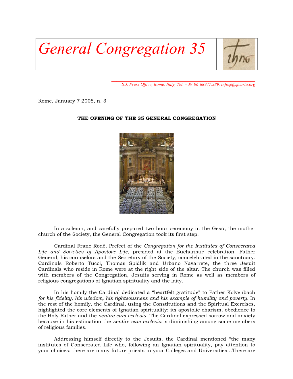 General Congregation 35