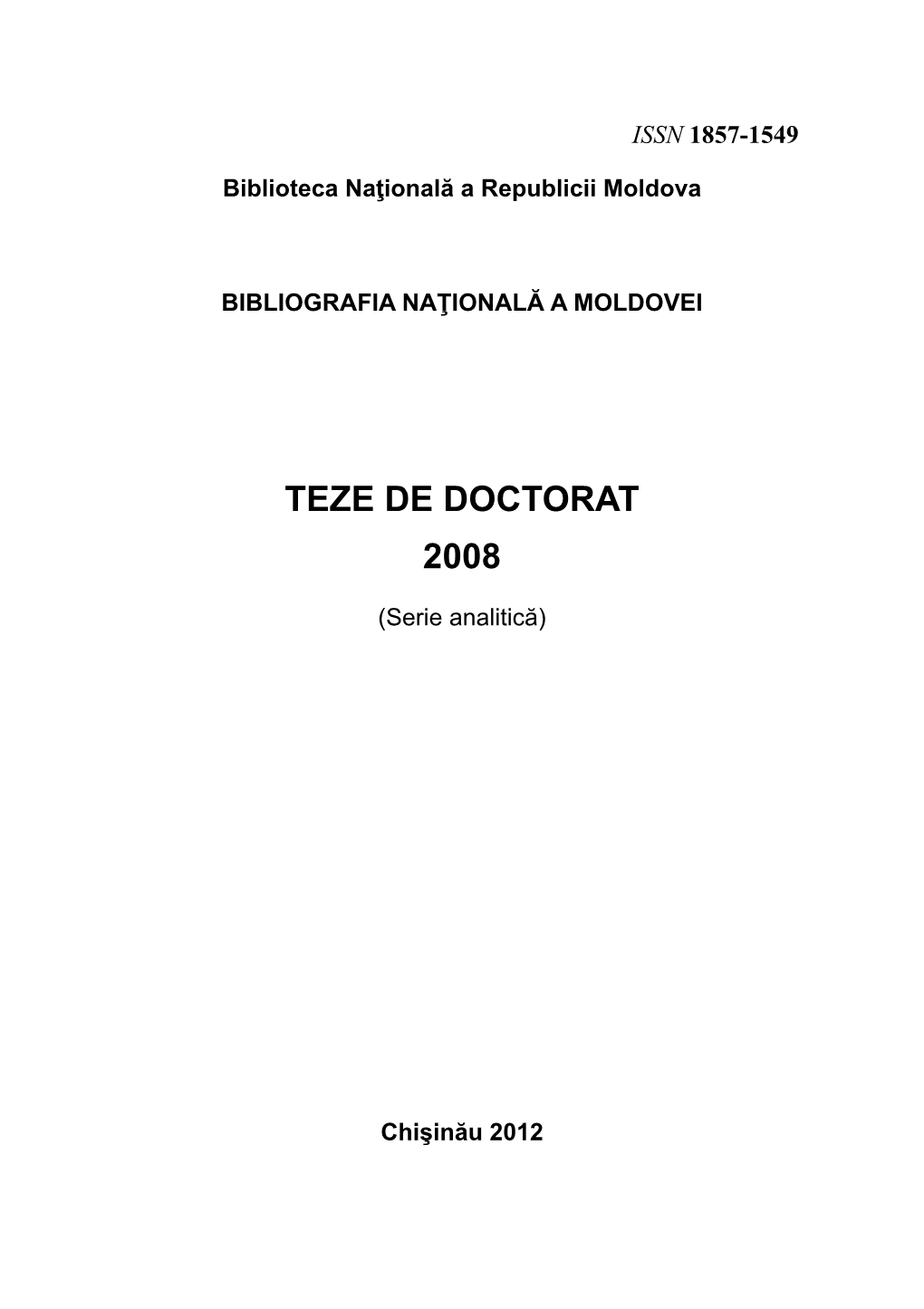Teze De Doctorat 2008