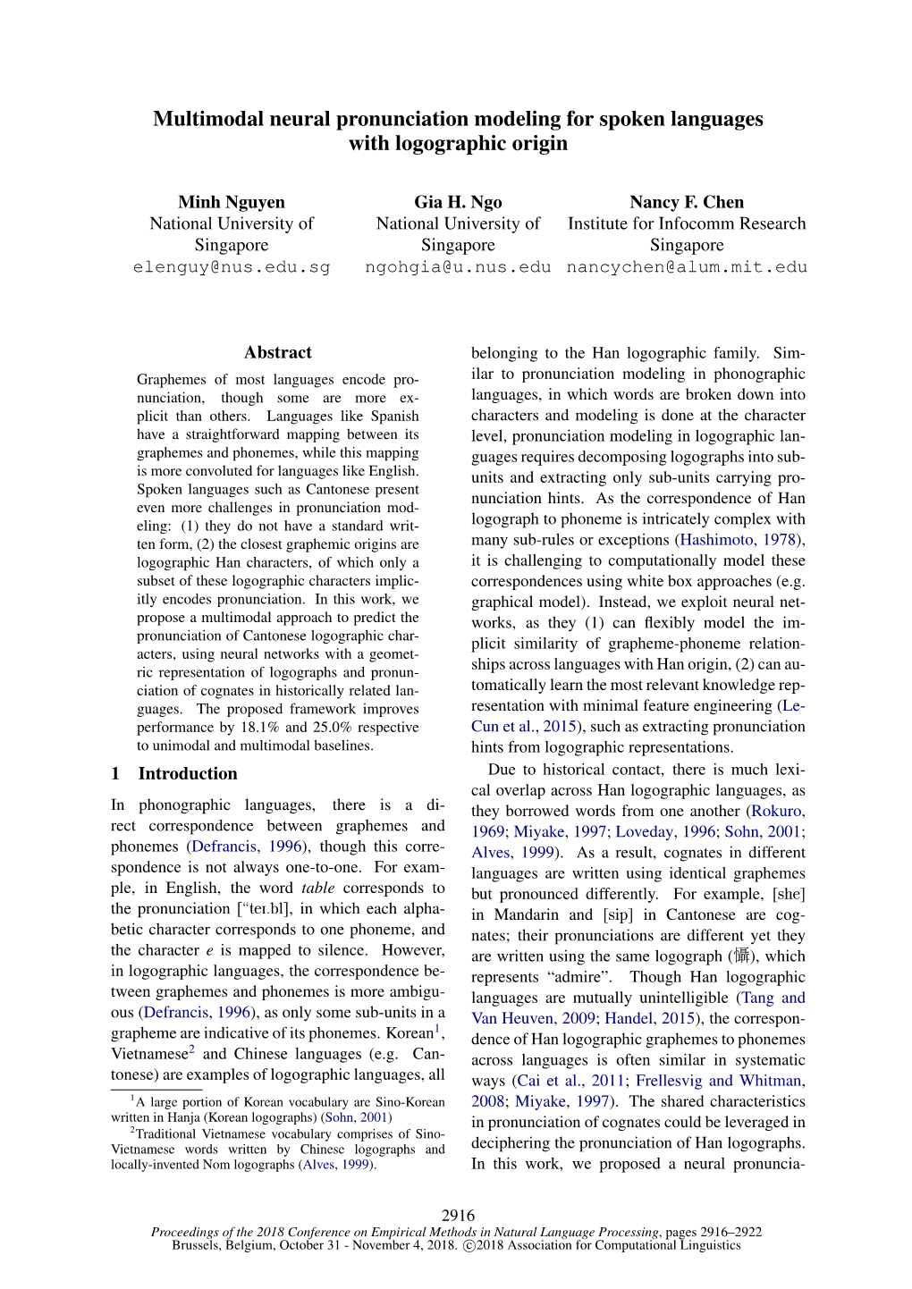 Multimodal Neural Pronunciation Modeling for Spoken Languages with Logographic Origin