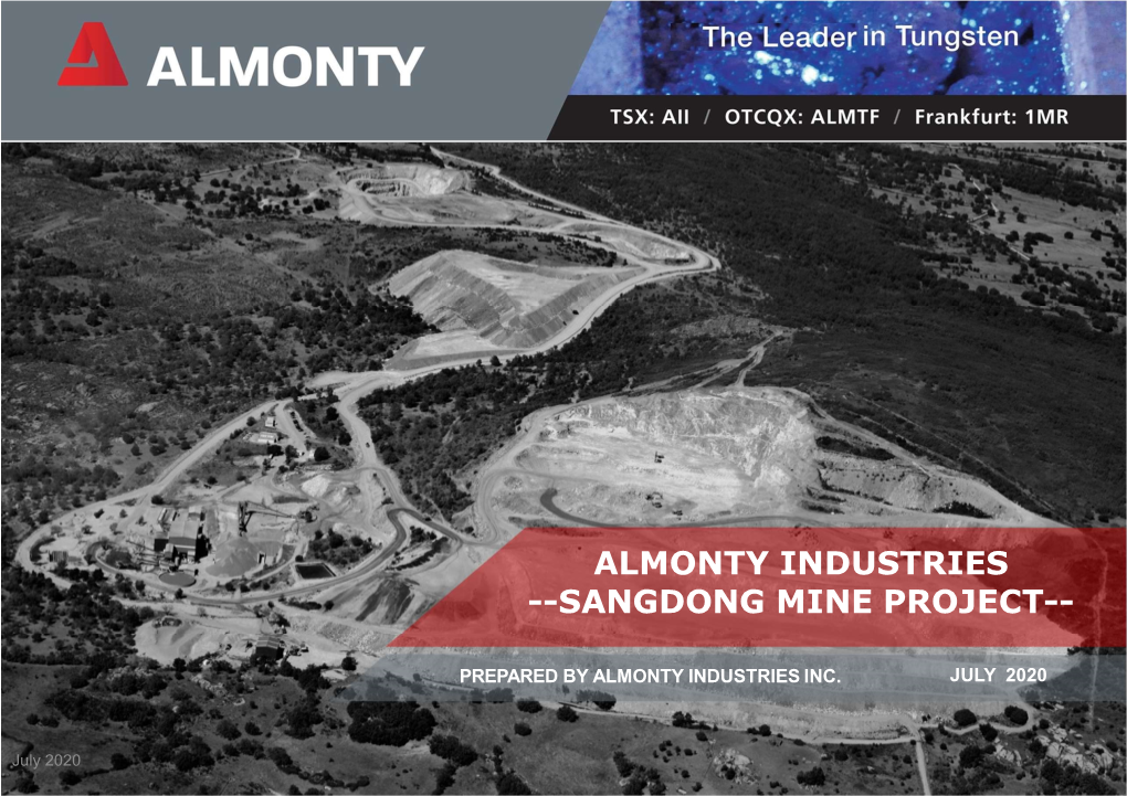 Almonty Industries --Sangdong Mine Project