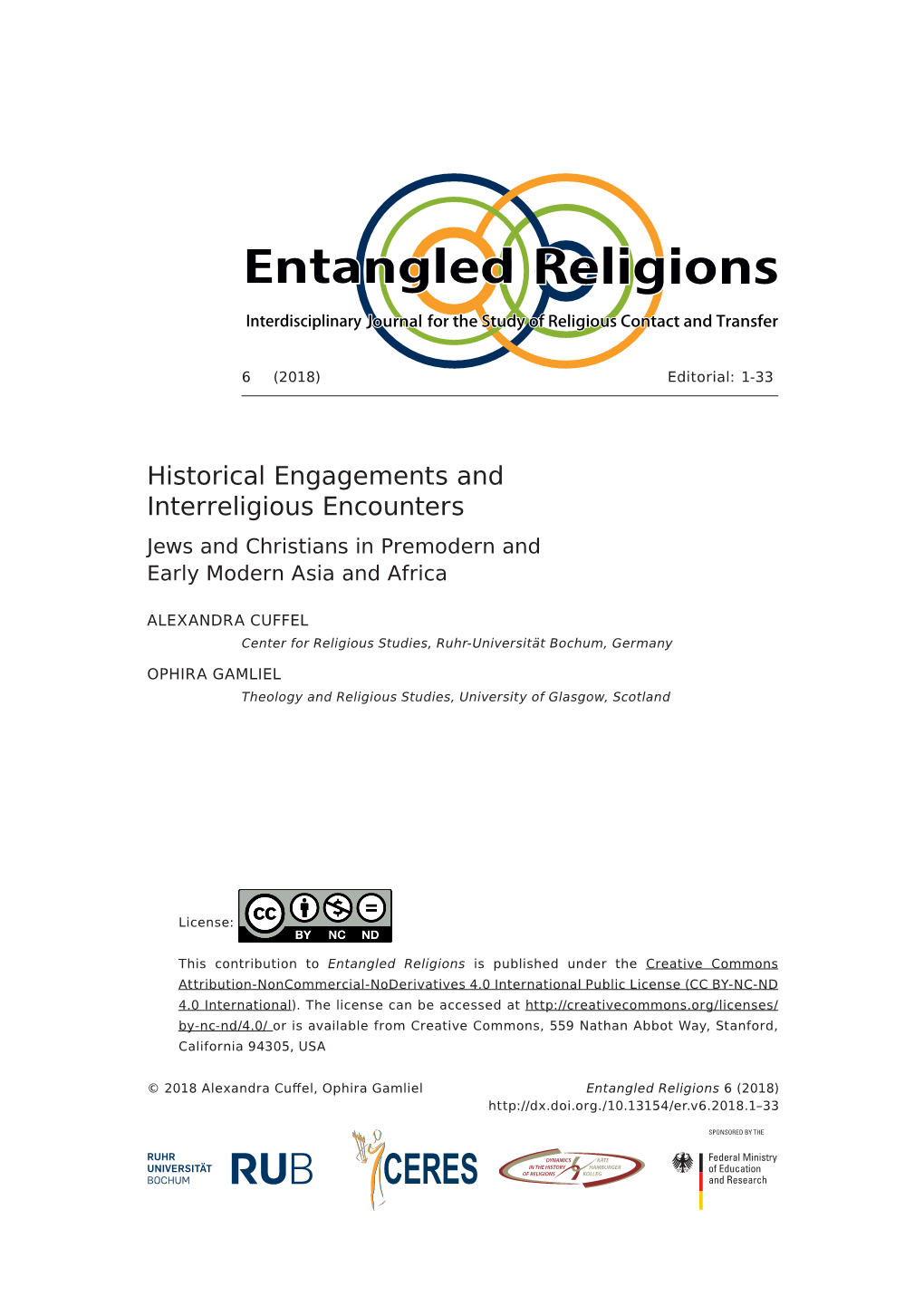 Historical Engagements and Interreligious Encounters Jews and Christians in Premodern and Early Modern Asia and Africa