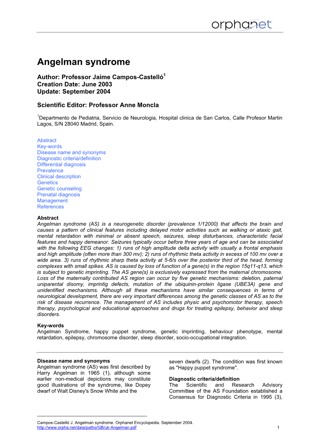 Angelman Syndrome