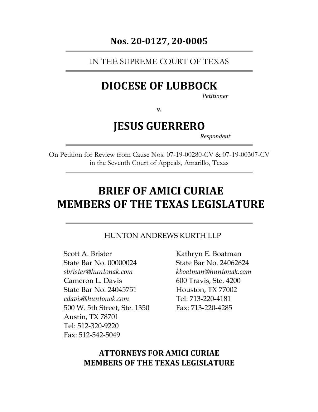 Diocese of Lubbock Jesus Guerrero Brief of Amici