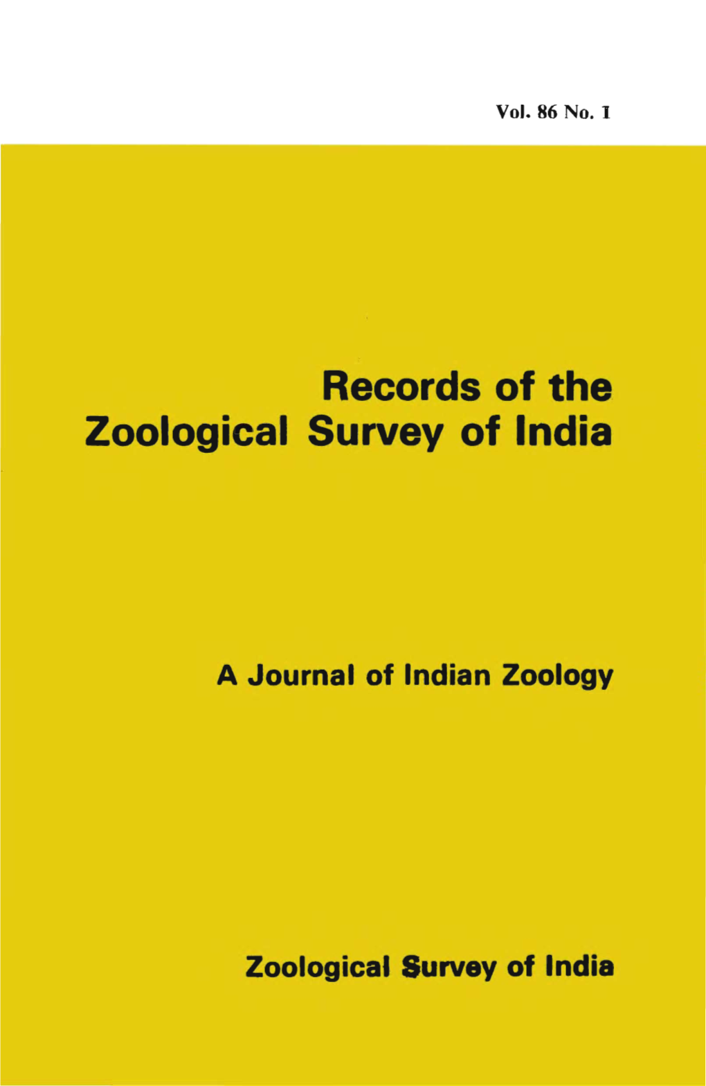 Records of the Zoological Survey of India