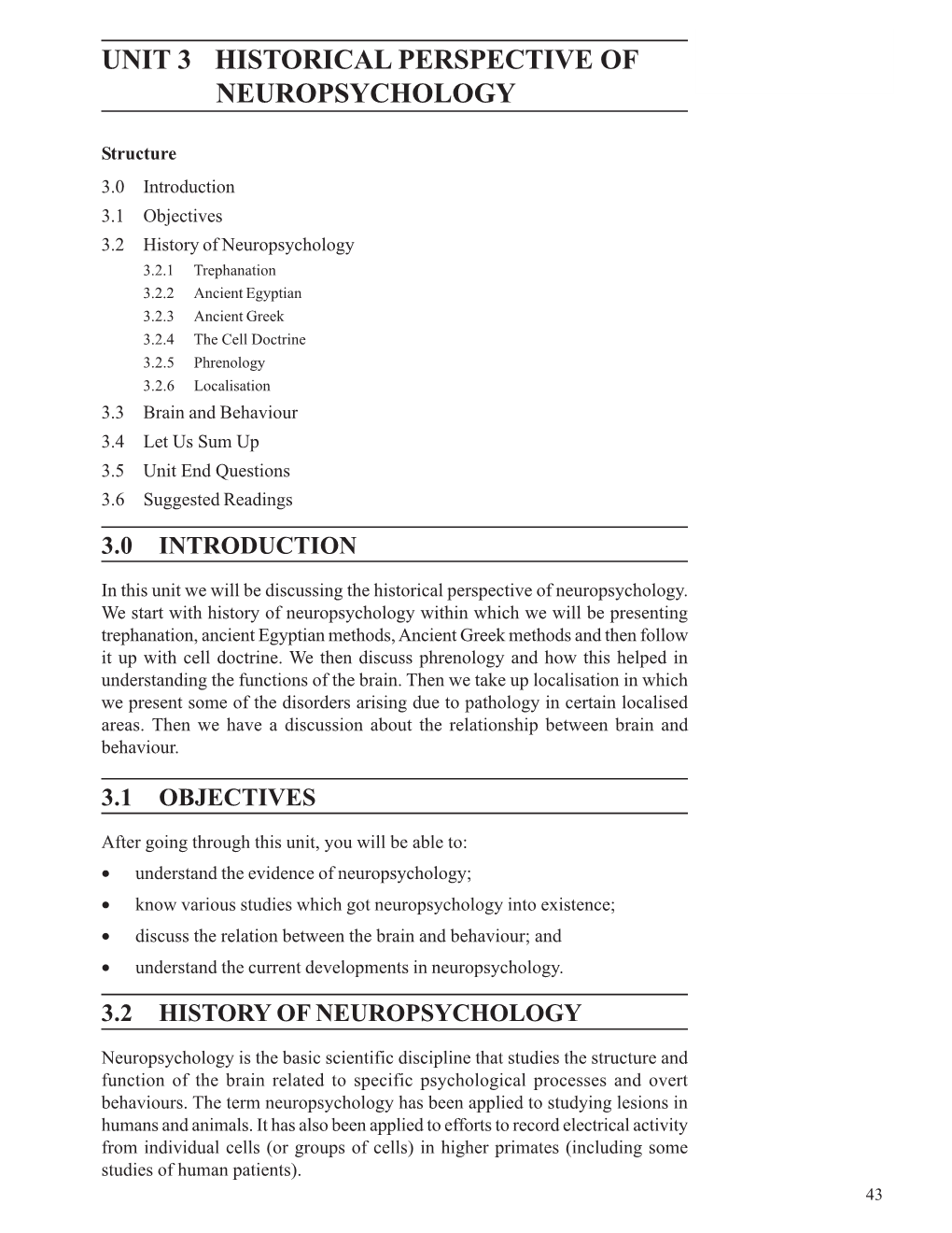 Unit 3 Historical Perspective of Neuropsychology