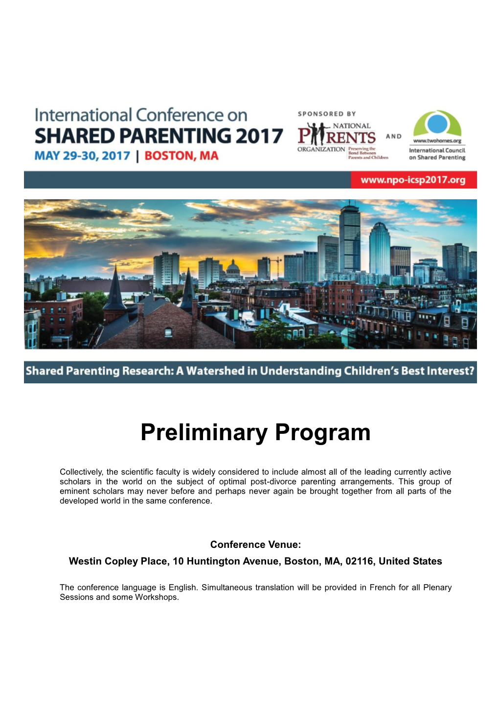 Program of the International Conference on Shared Parenting