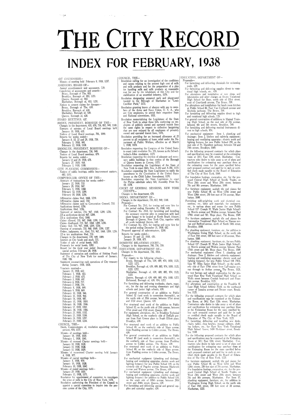 1938-02-00 Index