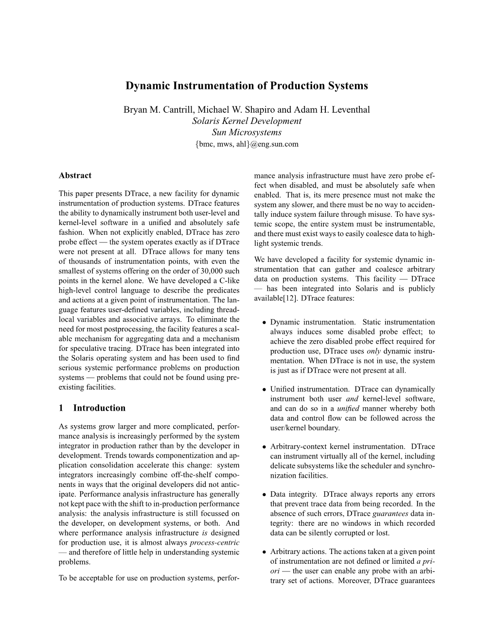 Dynamic Instrumentation of Production Systems