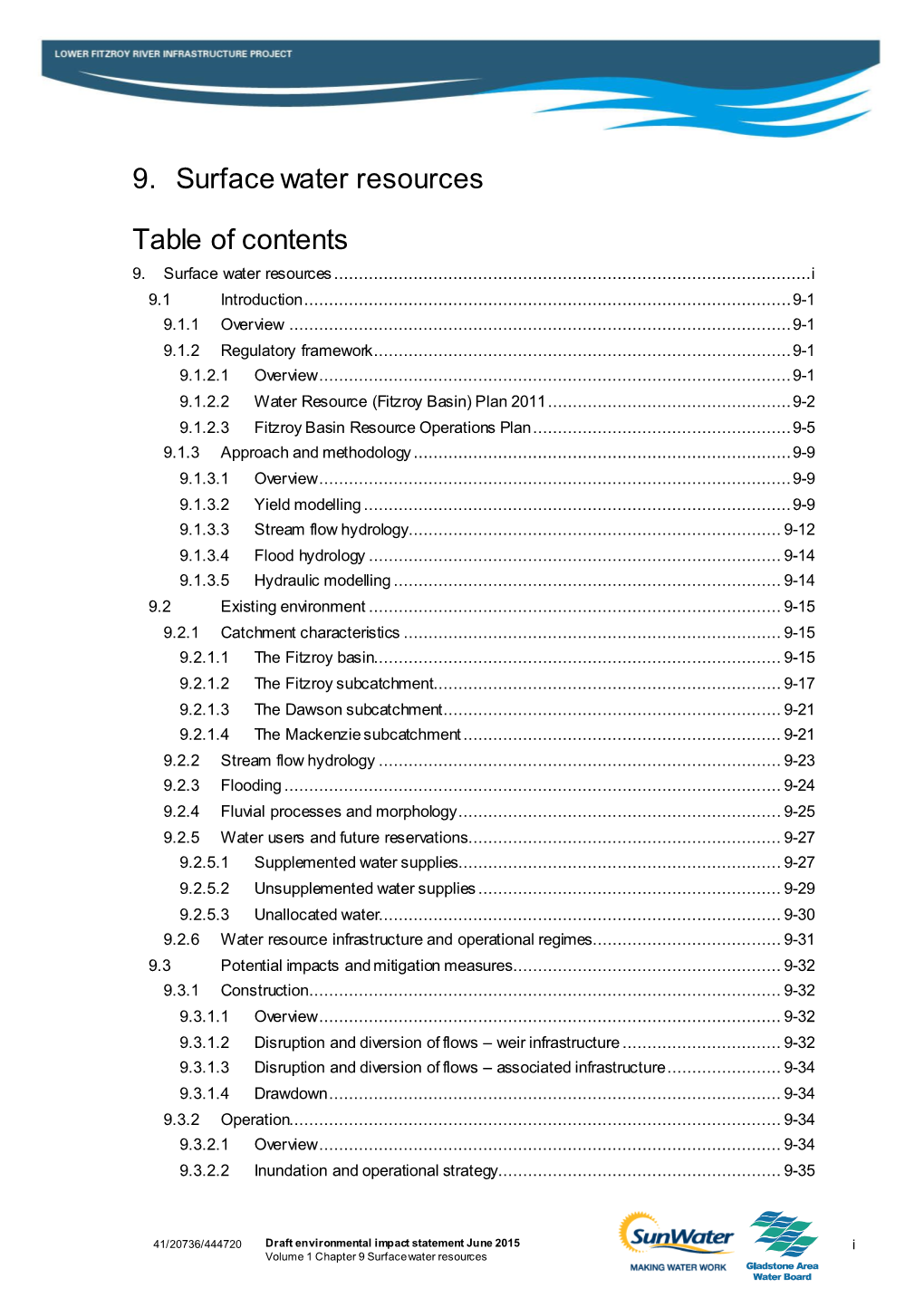 Lower Fitzroy River Infrastructure Project Draft Environmental Impact Statement