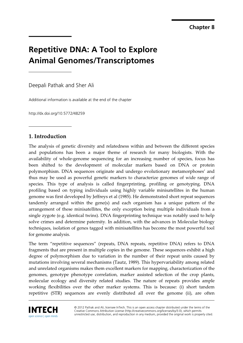 Repetitive DNA: a Tool to Explore Animal Genomes/Transcriptomes