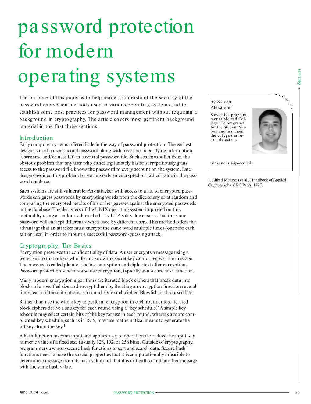 Password Protection for Modern Operating Systems