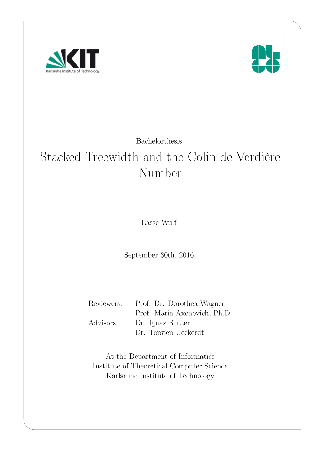 Stacked Treewidth and the Colin De Verdière Number