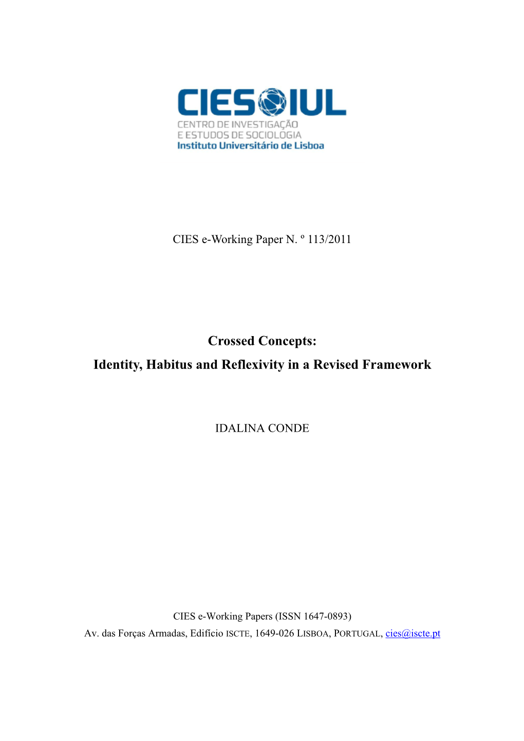 Identity, Habitus and Reflexivity in a Revised Framework