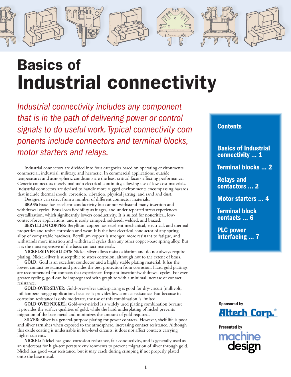 Basics of Industrial Connectivity Industrial Connectivity Includes Any Component That Is in the Path of Delivering Power Or Control Signals to Do Useful Work