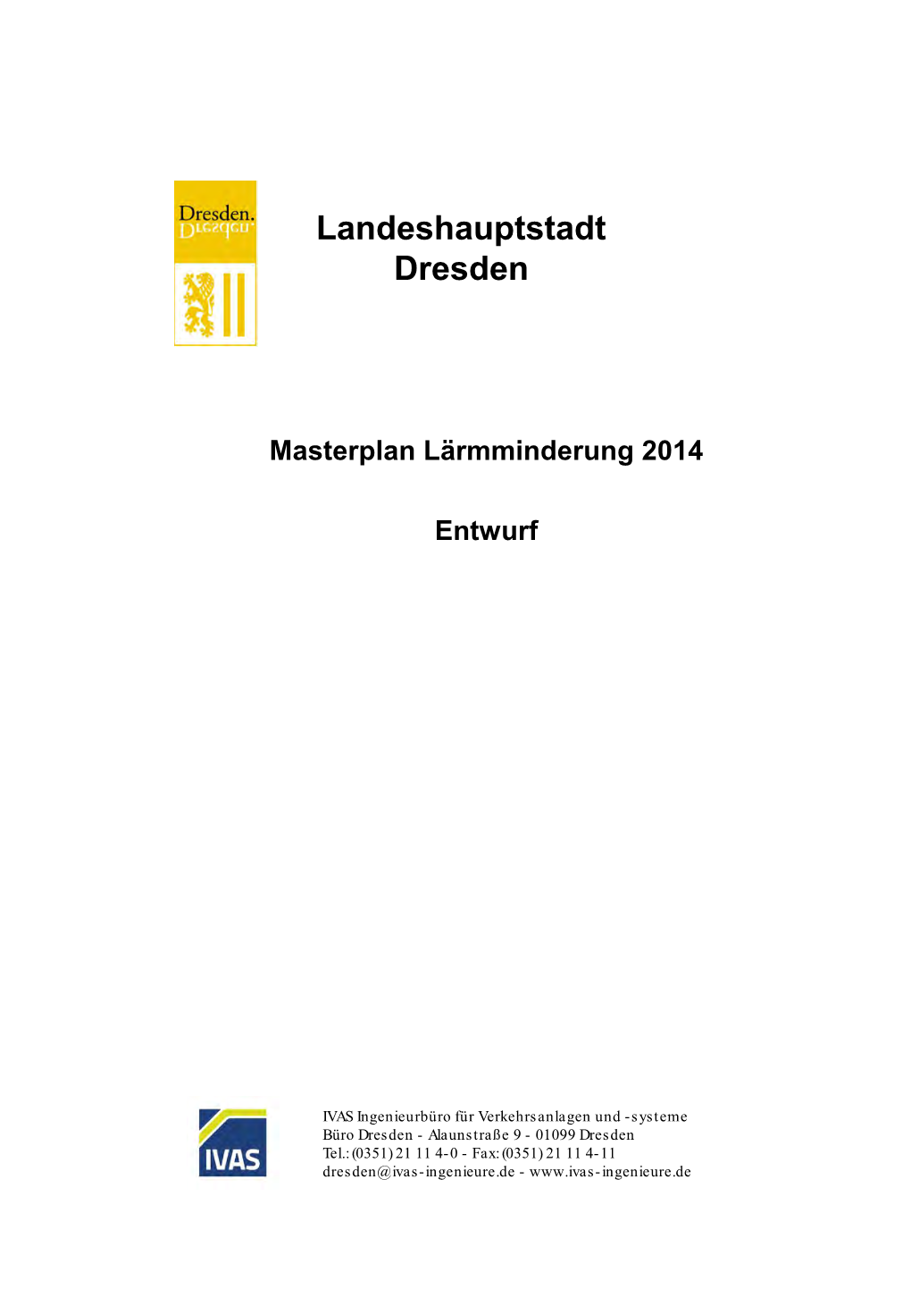 Masterplan Lärmminderung 2014 Entwurf