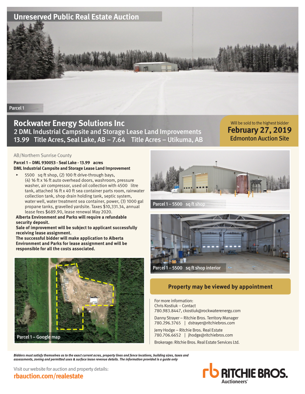 Rockwater Energy Solutions Inc February 27, 2019