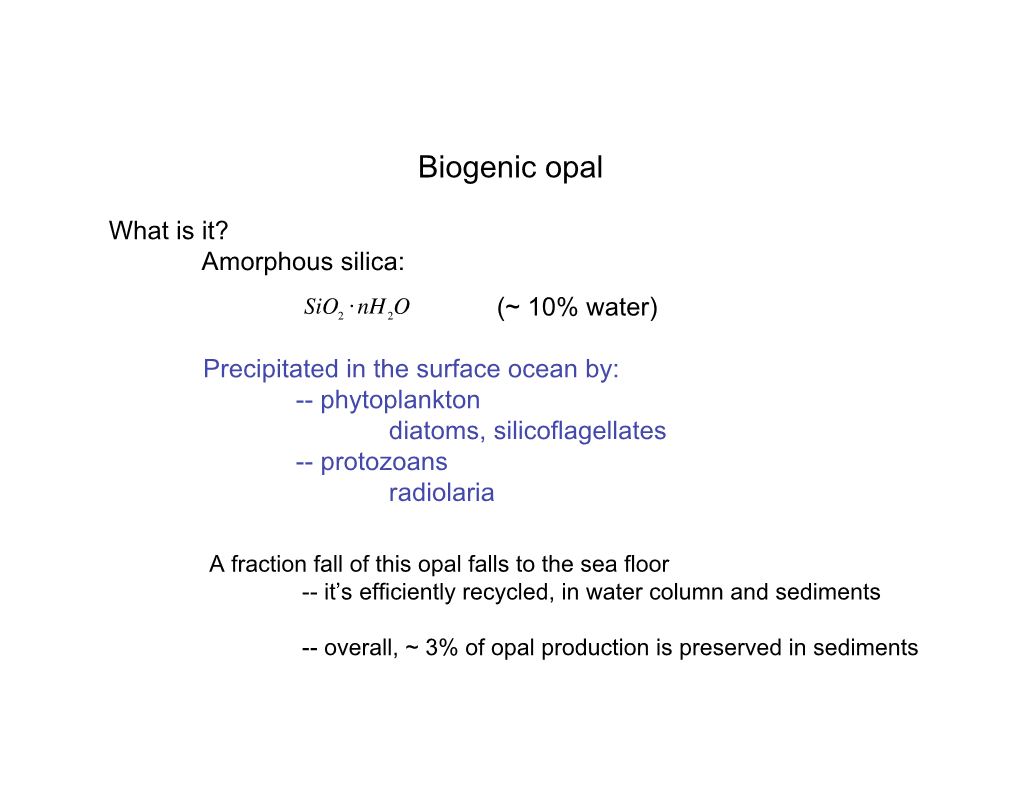 Biogenic Opal