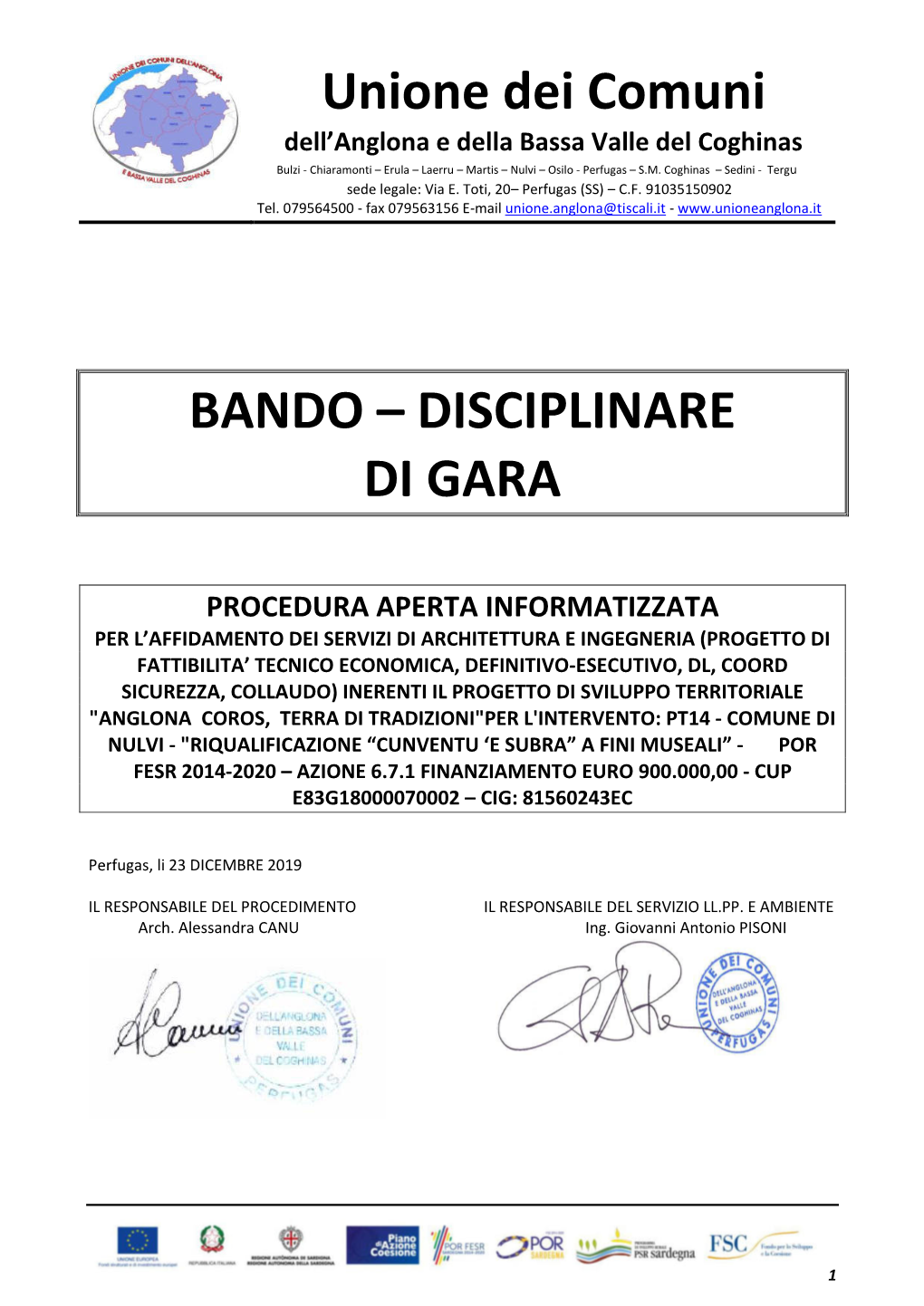 BANDO E RELATIVI ALLEGATI [File .Pdf]