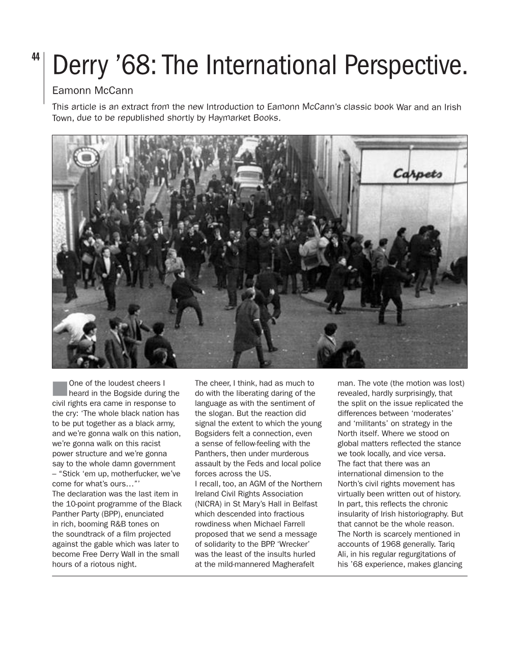 Derry '68: the International Perspective