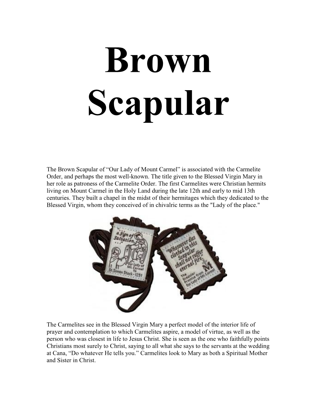 Brown Scapular