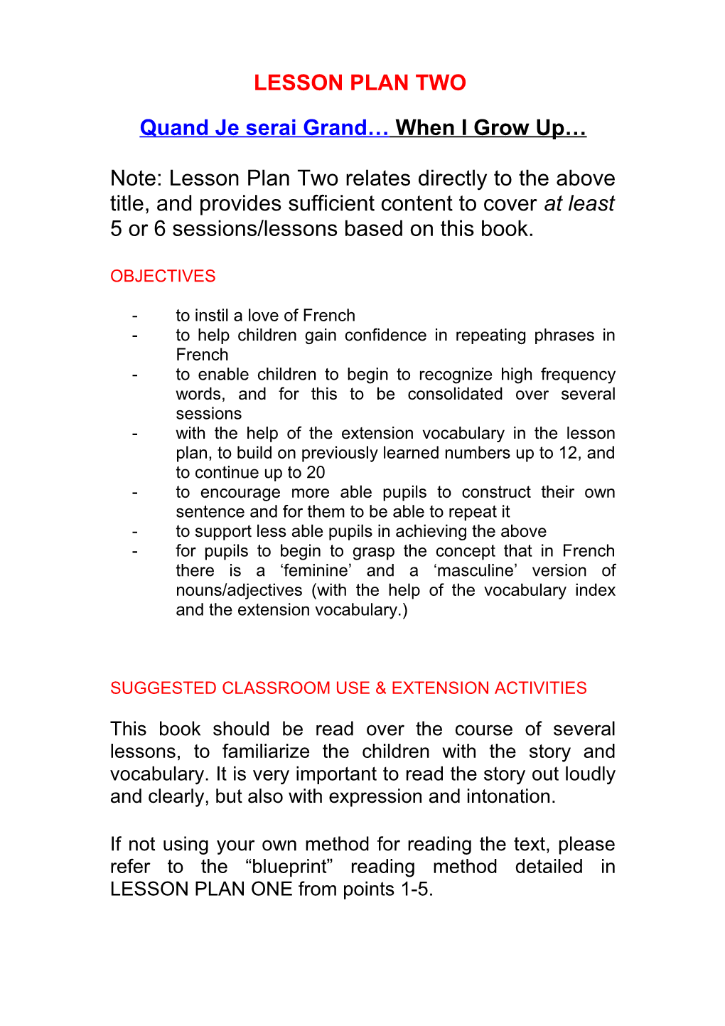 Lesson Plan One s1