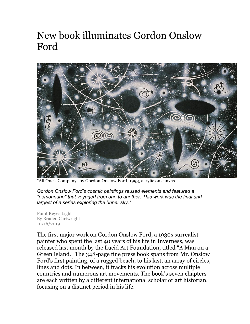 New Book Illuminates Gordon Onslow Ford