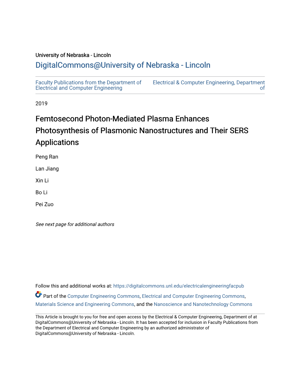 Femtosecond Photon-Mediated Plasma Enhances Photosynthesis of Plasmonic Nanostructures and Their SERS Applications