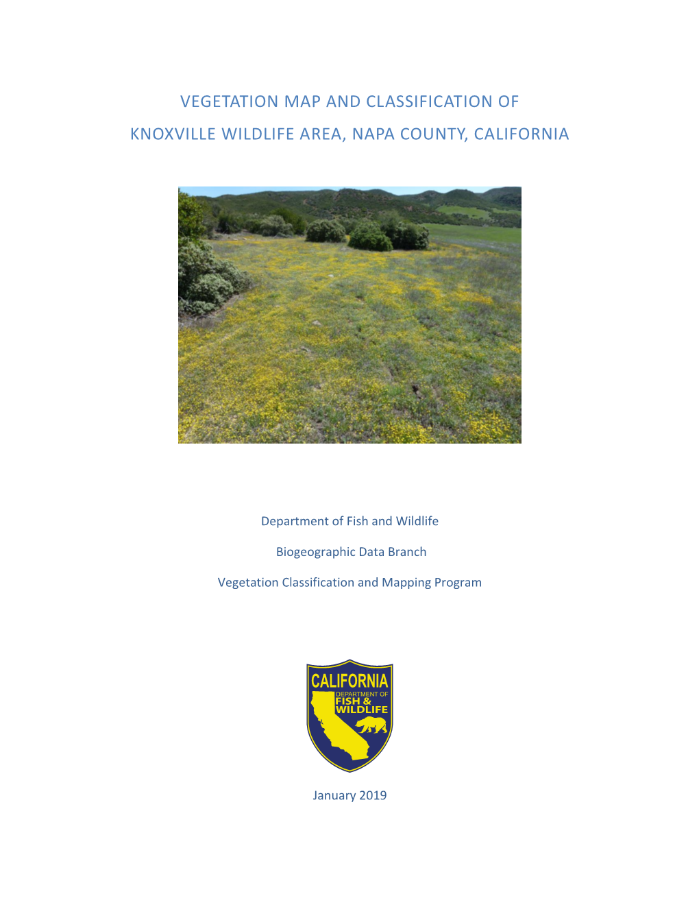 Vegetation Map and Classification of Knoxville Wildlife Area, Napa County, California
