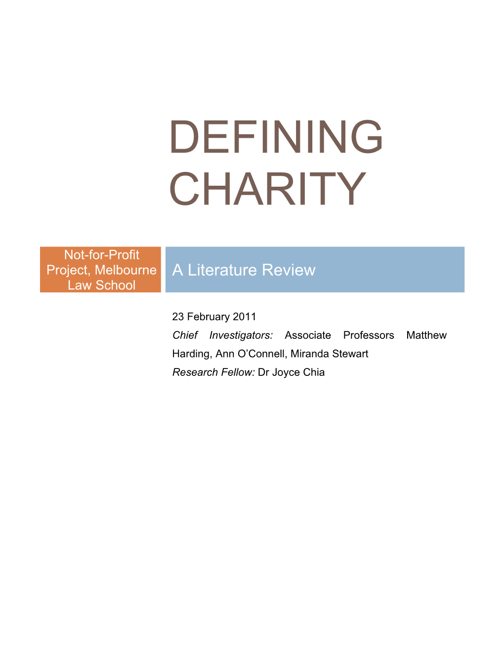 The Legal Meaning of Charity 6