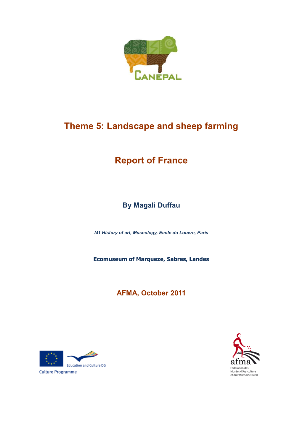 Theme 5: Landscape and Sheep Farming Report of France