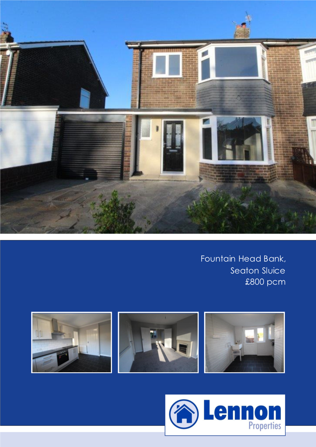 Fountain Head Bank, Seaton Sluice £800 Pcm