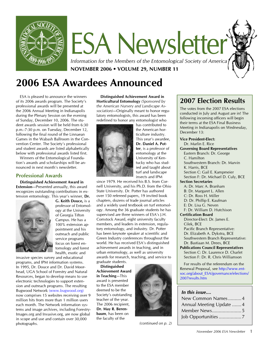 2006 ESA Awardees Announced