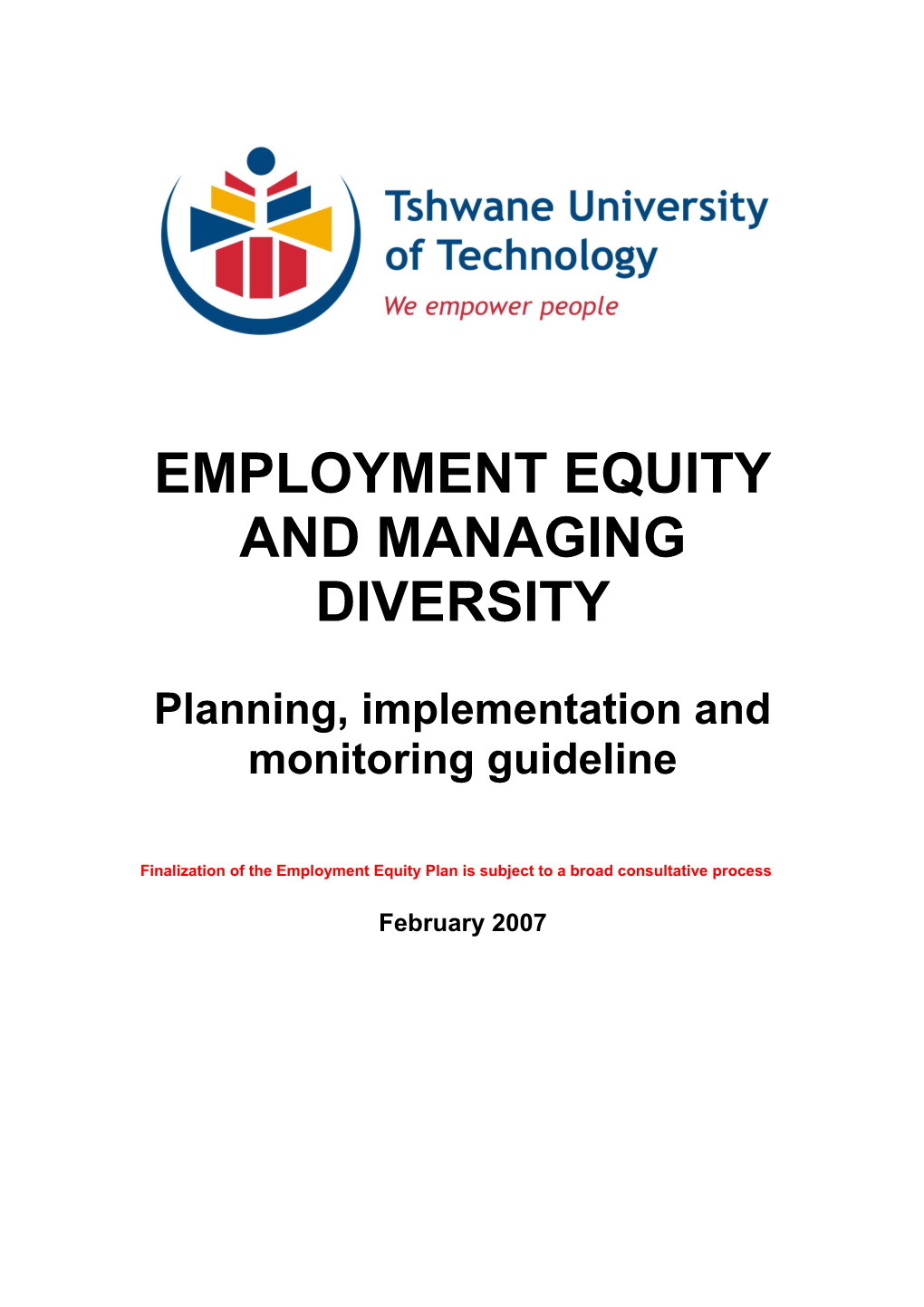 Employment Equity And Managing Diversity At Tut