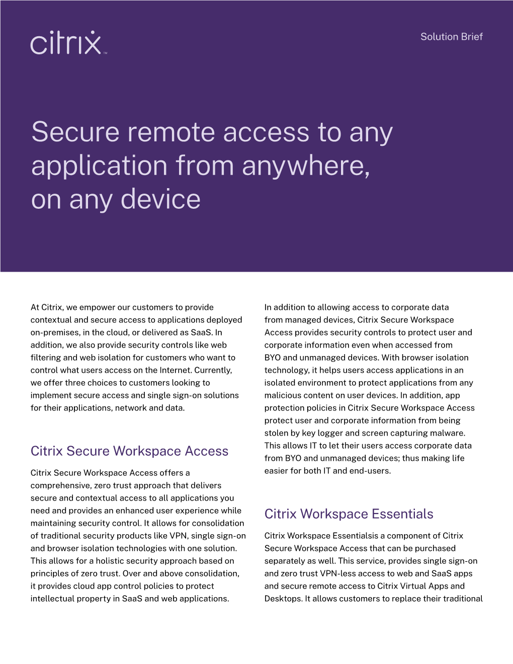 Secure Remote Access to Any Application from Anywhere, on Any Device