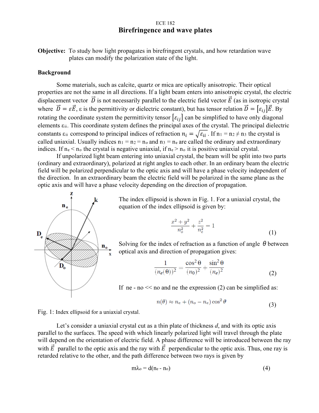 Birefringence and Wave Plates