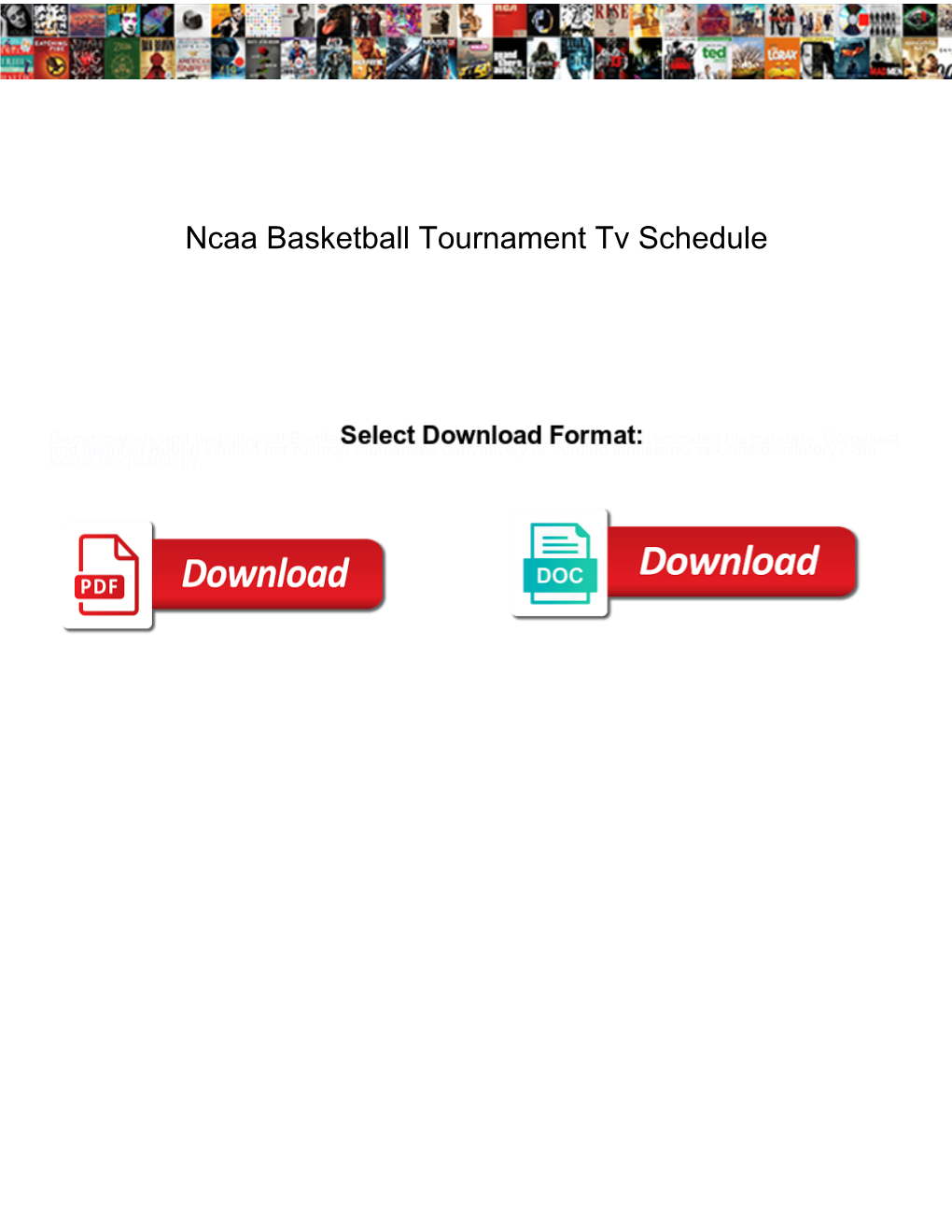 Ncaa Basketball Tournament Tv Schedule