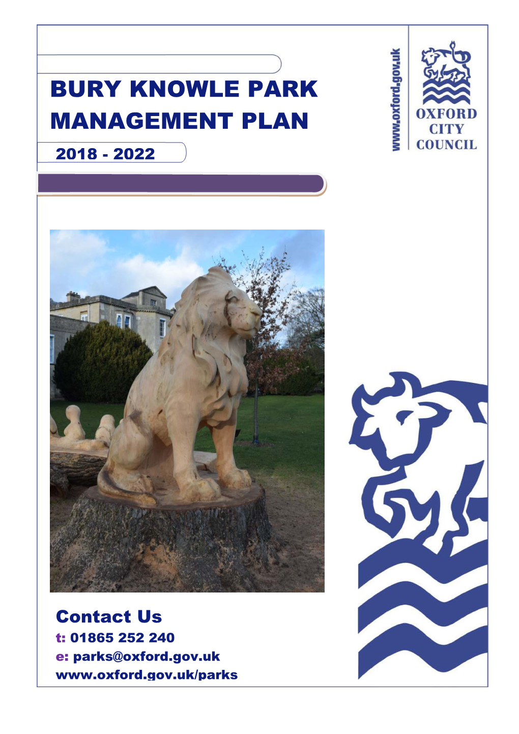 Bury Knowle Park Management Plan 2018 - 2022