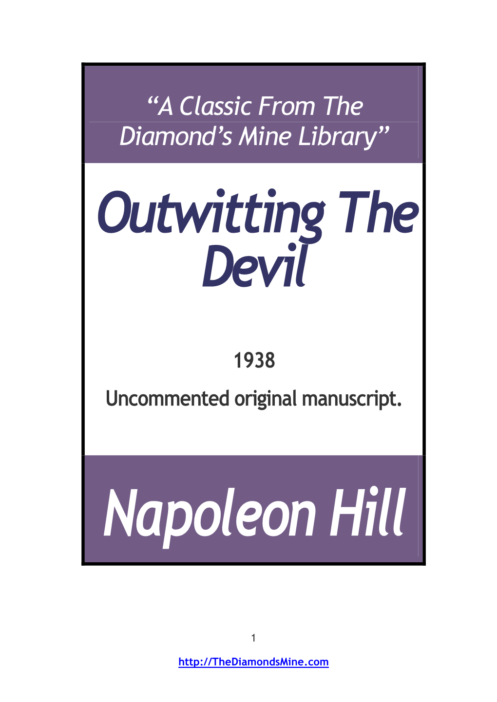 Outwitting the Devil – 1938