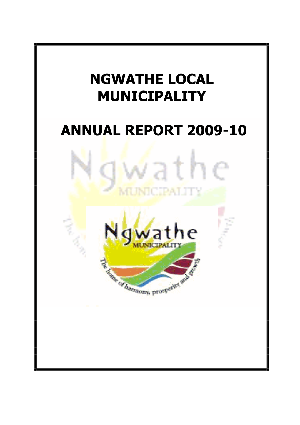 Ngwathe Local Municipality Annual Report 2009-10