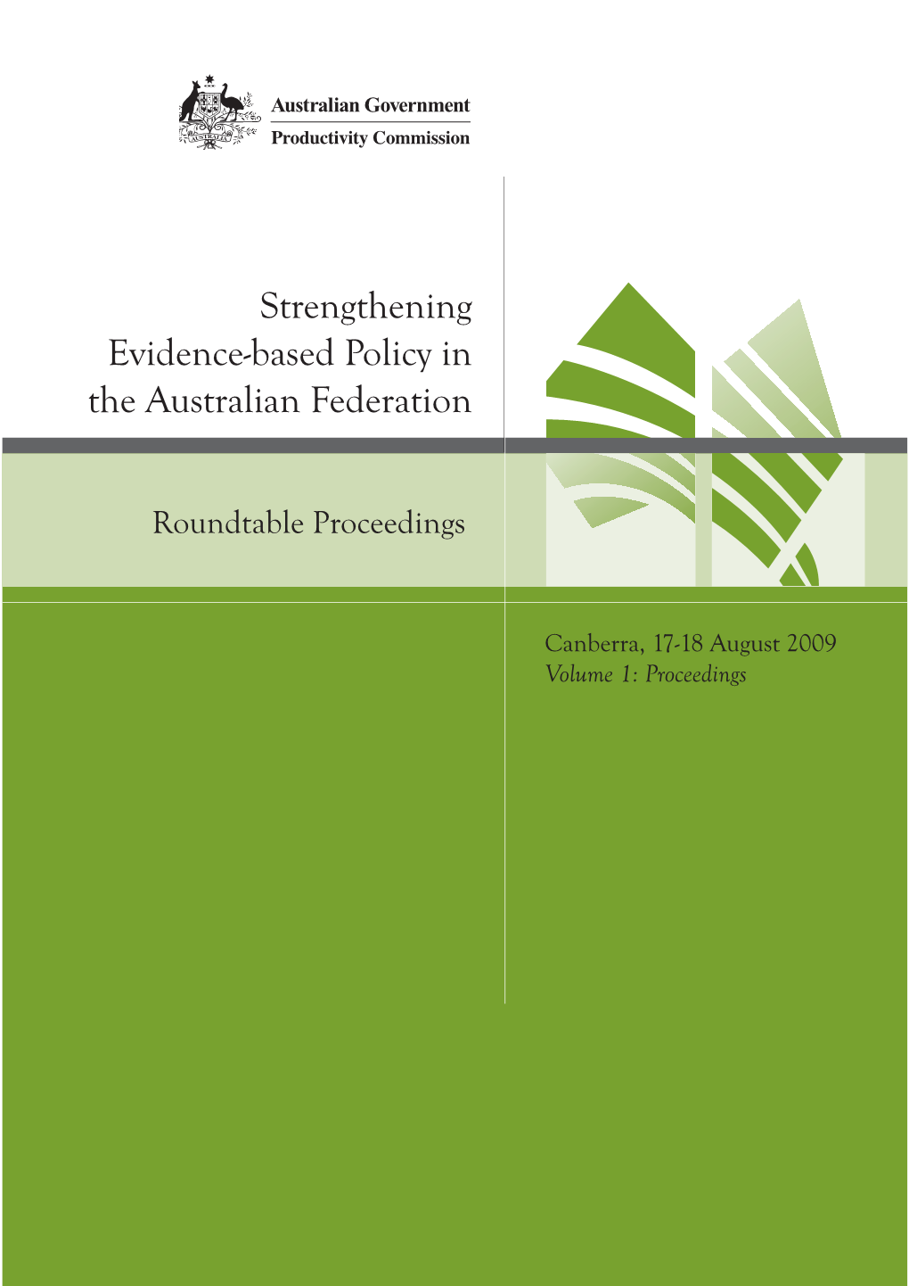 Strengthening Evidence-Based Policy in the Australian Federation