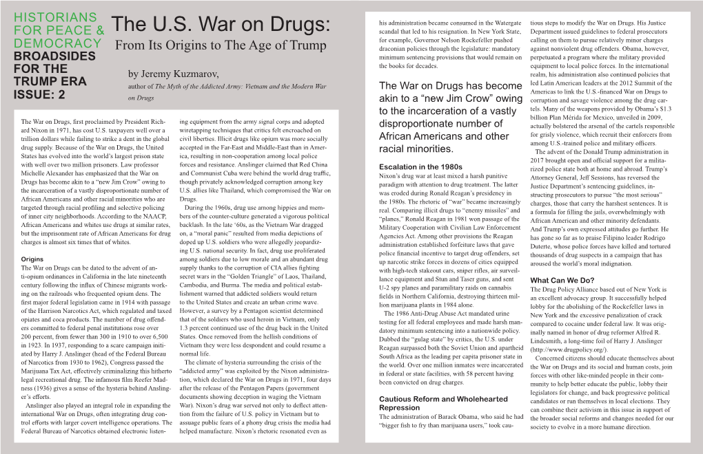 The U.S. War on Drugs: Scandal That Led to His Resignation