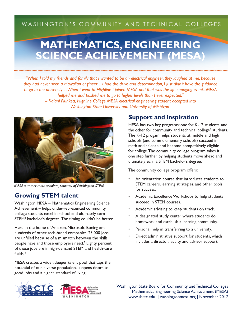 Mathematics, Engineering Science Achievement (Mesa)